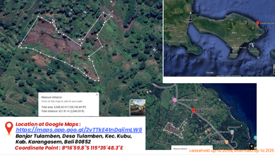 Disewakan Tanah Strategis di Tulamben, Karangasem, Lokasi Prime