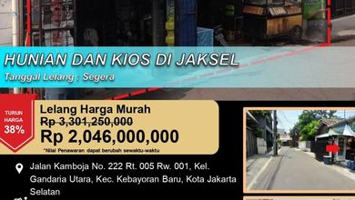 Ruko Kios 1 Lantai di Tengah Kota dan Ramai di Kebayoran Baru