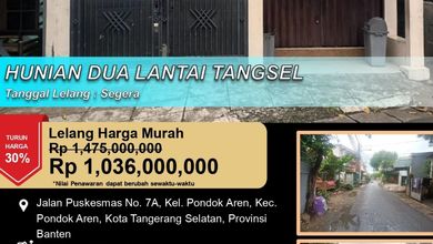 Rumah Siap Huni di Kawasan Pondok Aren, Tangerang Selatan, LT 153m²