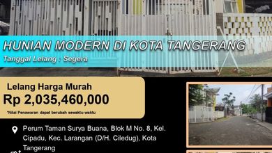 Rumah Siap Pakai di Area Larangan, Tangerang, LT 168m²