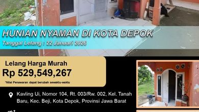 Rumah Siap Pakai di Kawasan Beji, Depok, LT 137m²