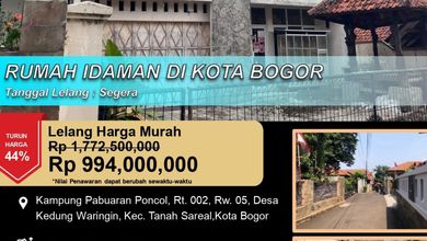 Properti Siap Pakai di Area Tanah Sareal, Bogor, LT 252m²