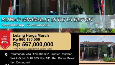 Properti Siap Huni di Kawasan Bojongsari, Bogor, LT 121m²