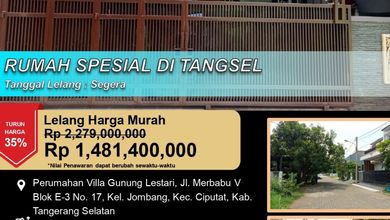 Dijual Rumah Nyaman di Ciputat, Tangerang Selatan - LT 180m²