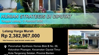 Dijual Rumah Strategis di Ciputat Timur, Tangerang Selatan - LT 130m²