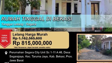 Rumah Siap Pakai di Kawasan Tarumajaya, Bekasi, LT 178m²