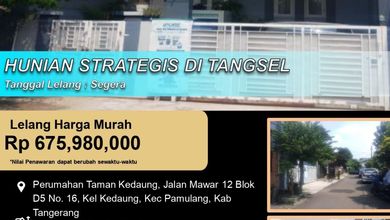 Jual Rumah Strategis di Pamulang, Tangerang Selatan - LT 102m²