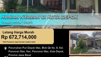 Jual Rumah Nyaman di Pancoran Mas, Depok - LT 90m²