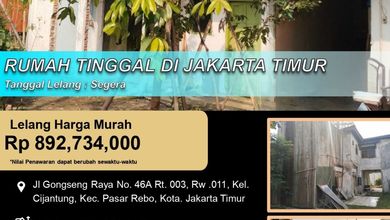 Dijual Rumah Strategis di Pasar Rebo, Jakarta Timur - LT 114m²