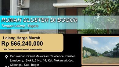 Kesempatan Rumah di Cileungsi, Bogor, LB 54m², Harga 565 Juta
