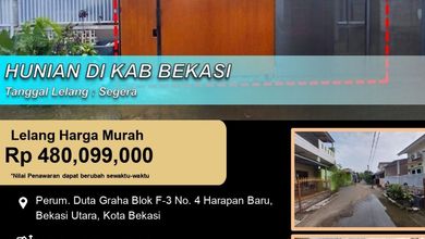 Jual Rumah Murah di Bekasi Kota, Bekasi, 2 KT, Penawaran Terbaik
