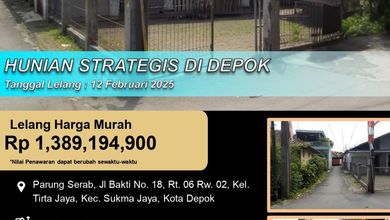 Dijual Rumah Strategis di Sukmajaya, Depok - LT 264m²