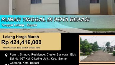 Rumah Nyaman di Area Bekasi Kota, Bekasi, LT 60m², Harga 424 Juta