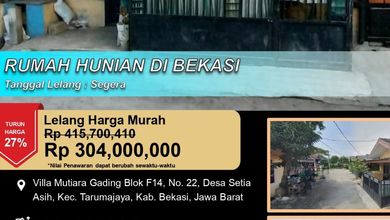 Hunian Nyaman Lokasi Bekasi, Bekasi, LT 72m², Harga 304 Juta