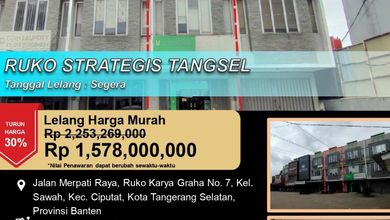 Ruko Letak Strategis di Ruko 3 Lantai di Tangerang Selatan