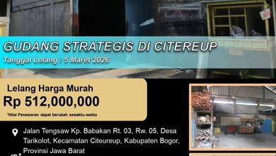 Gudang Strategis Cocok untuk Workshop di Citeureup