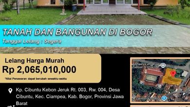 Properti Siap Huni di Area Ciampea, Bogor, LT 1616m²