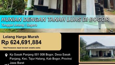 Properti Siap Huni di Kawasan Tajur Halang, Bogor, LT 435m²
