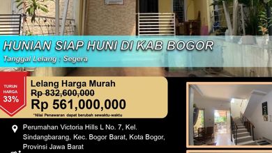 Kesempatan Rumah di Bogor Barat, Bogor, LB 75m², Harga 561 Juta