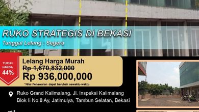 Ruko Modern Minimalis Letak Strategis Bagus di Bekasi