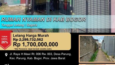 Promo Rumah di Parung, Bogor, LB 305m², Harga 1,7 Miliar