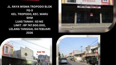 Dijual Ruko Via Lelang Sidoarjo (Wisma Tropodo - Tropodo Waru) - Lelang Kpknl