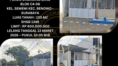 Properti Siap Huni di Area Benowo, Surabaya, LT 105m²