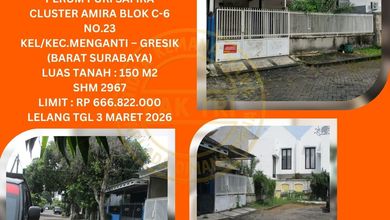 Kesempatan Rumah di Menganti, Surabaya, LB 70m², Harga 666 Juta