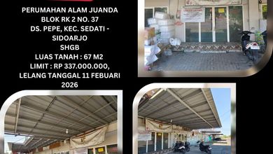 Dijual Ruko Via Lelang Sidoarjo (Alam Juanda - Pepe Sedati) - Lelang Kpknl