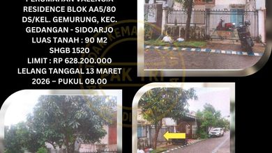 Dijual Rumah Nyaman di Gedangan, Sidoarjo - LT 90m²