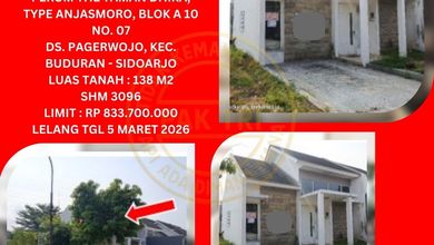 Dijual Rumah Nyaman di Buduran, Sidoarjo - LT 138m²