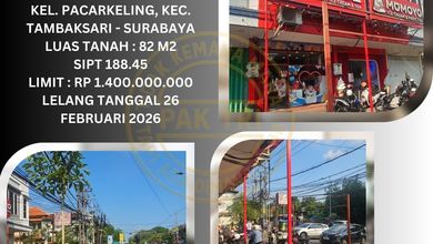 Jual Ruko Lelang Bank di Surabaya (Pacarkeling - Tambaksari) : Lelang Kpknl