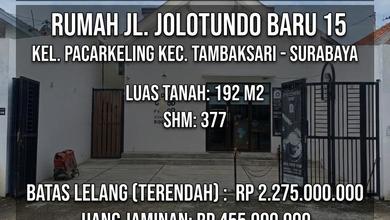Dijual Rumah Strategis di Tambaksari, Surabaya - LT 192m²