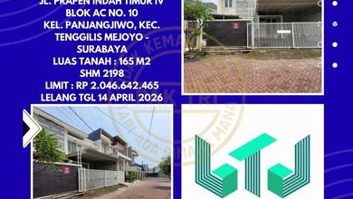 Rumah Siap Huni di Area Tenggilis Mejoyo, Surabaya, LT 165m²