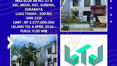 Rumah Favorit di Gubeng, Surabaya, 3 KT, Harga 2,07 Miliar