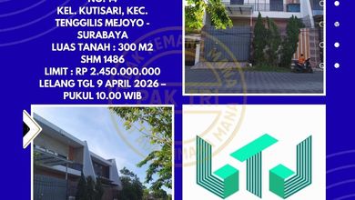 Dijual Rumah Strategis di Kutisari, Surabaya - LT 300m²