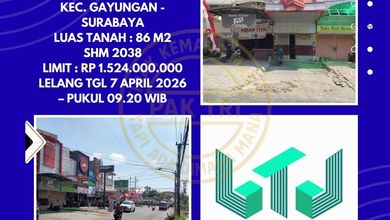 Dijual Ruko Via Lelang di Gayungan Surabaya (Ruko di Ketintang) - Lelang Kpknl