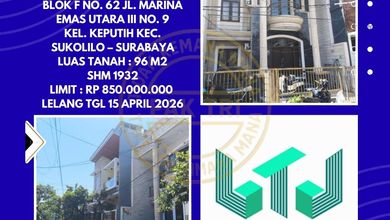Rumah Siap Pakai di Area Sukolilo, Surabaya, LT 96m²
