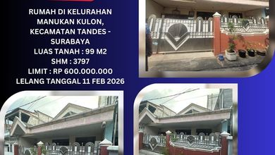Kesempatan Rumah di Tandes, Surabaya, LB 70m², Harga 600 Juta