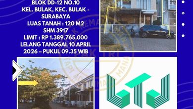 Dijual Rumah Strategis di Kenjeran, Surabaya - LT 120m²