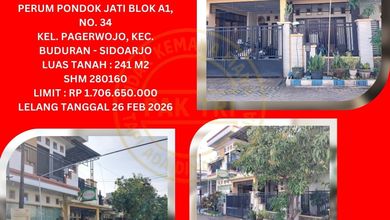 Rumah Siap Huni di Area Buduran, Sidoarjo, LT 241m²