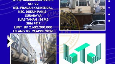 Dijual Ruko Via Lelang di Dukuh Pakis Surabaya (Ruko Surya Inti Permata) - Lelang Kpknl