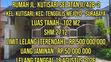 Jual Rumah Murah di Kutisari, Surabaya, 2 KT, Penawaran Terbaik