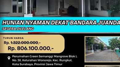 Kesempatan Rumah di Wonorejo, Surabaya, LB 148m², Harga 806 Juta