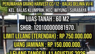 Properti Siap Pakai di Kawasan Wiyung, Surabaya, LT 60m²