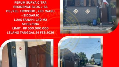 Hunian Minimalis di Area Unimas Garden Waru , Sidoarjo, LT 140m², Harga 500 Juta