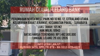 Rumah Siap Huni di Area Pakal, Surabaya, LT 105m²