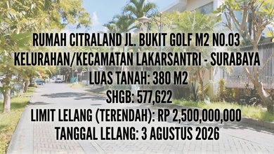 Rumah Siap Pakai di Area Wiyung, Surabaya, LT 380m²