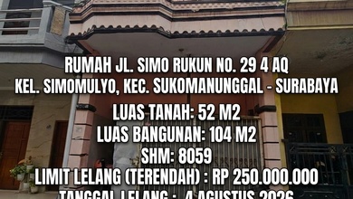 Jual Rumah Siap Huni di Sukolilo, Surabaya, 2 Kamar Tidur, Harga Terbaik