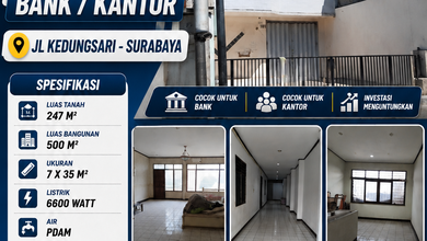 Ruko 3 Lantai Disewakan di Jalan Kedungsari Surabaya!! Cocok untuk Bank/Kantor
